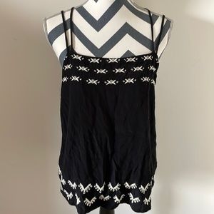 LOFT Embroidered Strappy Blouse